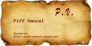 Piff Vencel névjegykártya